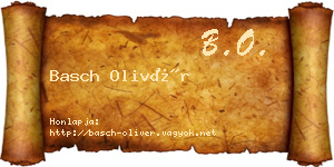 Basch Olivér névjegykártya